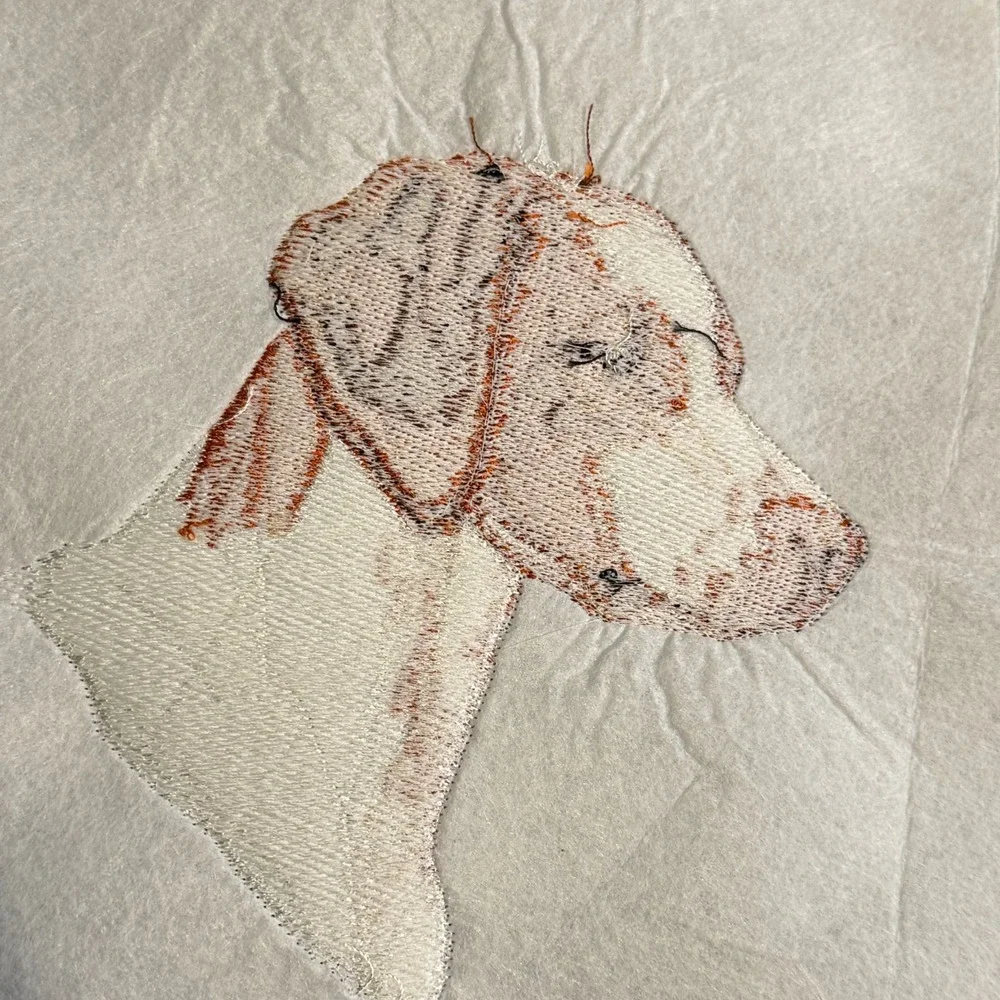 VTG Brittany Spaniel Dog Breed Head Portrait Sew On Handmade Embroidery